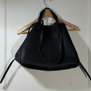 Vegan leather black tote